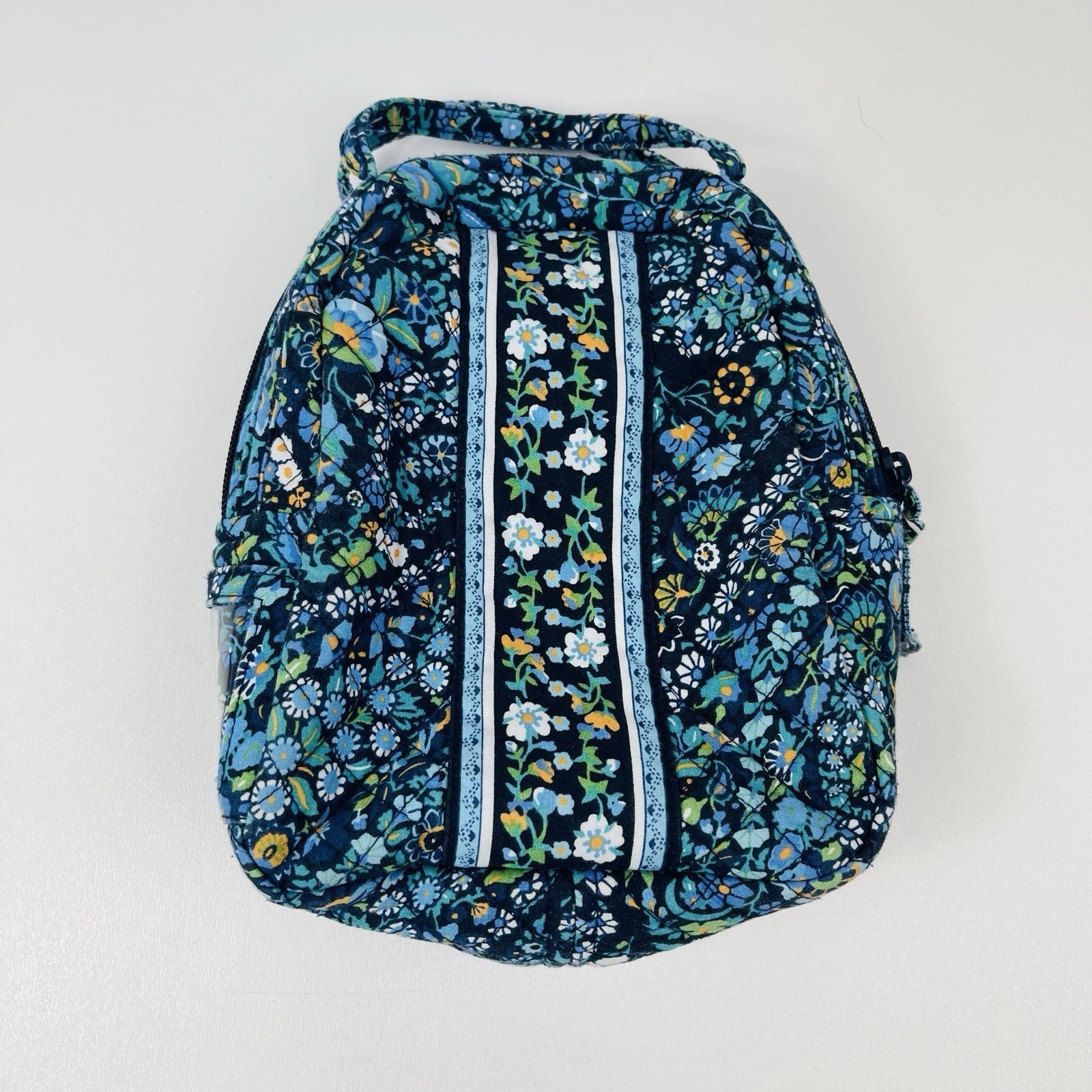 Vera Bradley Lunch Bag Womens Quilted Zippered Insulated Blue Floral